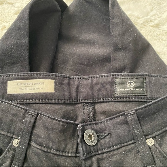 AG Adriano Goldschmied Women's Size 25 Black The Stevie Slim Straight Ankle Jean - Picture 3 of 5